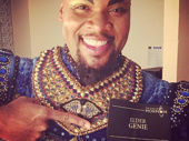This Book of Mormon OJ is heading down under! MJ Scott takes on the role of the Genie in the Australian production of Aladdin—but he'll never forget his doorbell-ringing roots.(Photo: Instagram.com/iammjscott)