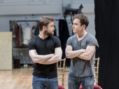 Rosencrantz and Guildenstern hit the rehearsal room! Daniel Radcliffe and Joshua McGuire prep for the Old Vic’s 50th-anniversary production of Tom Stoppard’s Rosencrantz and Guildenstern Are Dead. Performances begin on February 25.(Photo: Manuel Harlan)