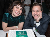 Katie Kleiger and George Merrick are all smiles for opening night of Ring Twice for Miranda. Well that, and cake, obvi.(Photo: Russ Rowland)