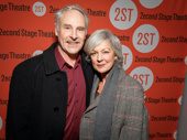 Theater couple John Dossett and Michele Pawk arrive at the off-Broadway opening of Man from Nebraska. Dossett will star in War Paint on Broadway this spring.