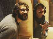 The Great Comet's Josh Groban and Amber Gray clearly take recording studio sessions very seriously.(Photo: Instagram.com/joshgroban)