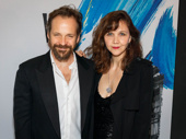 Maggie Gyllenhaal and her husband Peter Sarsgaard step out to support her brother Jake Gyllenhaal’s opening night in Sunday in the Park with George.