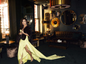 Spotted: Park passes through the gorgeous Ambassador Lounge of the historic Hudson Theatre on her way to the after party. 