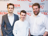 The Play That Goes Wrong's creators and stars Henry Shields, Jonathan Sayer and Henry Lewis are all smiles for their Broadway bow.