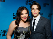 Wicked reunion! Anastasia-bound Derek Klena steps out to support former green girl Lindsay Mendez on her Broadway opening.