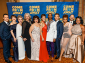 The stars of Come From Away lines up on the red carpet on their Broadway opening night.