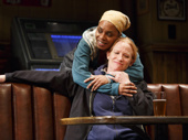 Michelle Wilson as Cynthia and Johanna Day as Tracey in Sweat. 