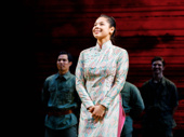 Eva Noblezada takes in the crowd on her opening night in Miss Saigon.
