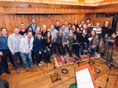 Groundhog Day's cast and creative team, including songwriter Tim Minchin, musical supervisor Christopher Nightingale and music director David Holcenberg, take a group shot celebrating their recording session. Fans can pre-order the cast album online now.(Photo: Jimmy Asnes/2017 Sony Music Entertainment)