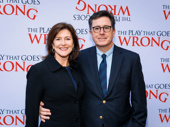 Late night king Stephen Colbert and his wife Evelyn attend the Broadway opening of The Play That Goes Wrong.