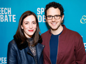 Tony nominee Santino Fontana and his wife Jessica attend Speech & Debate's New York premiere.