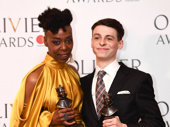 Just like magic! Harry Potter & the Cursed Child's Noma Dumezweni and Anthony Boyle get together after winning their Olivier Awards for Best Supporting Actress and Actor, respectively.(Photo: Getty Images) 