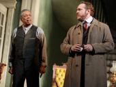 Charles Turner as Cal and Darren Goldstein as Oscar Hubbard in The Little Foxes.