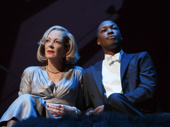 Allison Janney as Ouisa and Corey Hawkins as Paul in Six Degrees of Separation. 