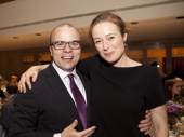 Oslo scribe J.T. Rogers and star Jennifer Ehle hug it out.(Photo: Chasi Annexy)
