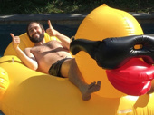 What about Pierre? He's catching rays on a giant inflatable duck! The Great Comet Tony nominee Josh Groban spends some time away from the Imperial Theatre in the lap of luxury.(Photo: Instagram.com/joshgroban)