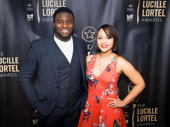 Hamilton original cast members Okieriete Onaodowan and Jasmine Cephas Jones reunite at the Lucille Lortel Awards.