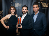 Annie Parisse and Bobby Cannavale presented Oslo’s Michael Aronov with the award for Outstanding Featured Actor in a Play.