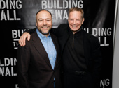 Broadway's Danny Burstein and Bill Irwin get together at Building the Wall's off-Broadway opening.