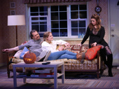 Darren Pettie as Graham, Ella Dershowitz as Tanya and Amber Tamblyn as Miranda in Can You Forgive Her?. 