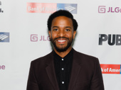 André Holland looks sharp for the Public's annual gala. He has appeared in numerous Public Theater productions.