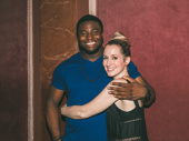 Oak and The Great Comet co-star Ingrid Michaelson hug it out.