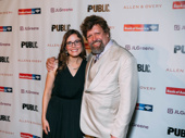 Directors' corner! A Midsummer Night's Dream director Lear deBessonet and the Public Theater's Artistic Director Oskar Eustis are all smiles for opening night.