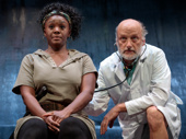 Saycon Sengbloh as Hester La Negrita and Frank Wood as Doctor in In the Blood.
