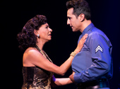 Nancy Ticotin as Gloria Fajardo and Jason Martinez as José Fajardo in the national tour of On Your Feet.