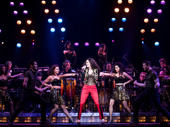 Christie Prades as Gloria Estefan and the company of the national tour of On Your Feet.
