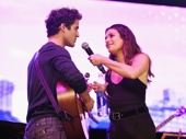 Reunited and it feels so good! Glee alums Darren Criss and Lea Michele take the stage at Elsie Fest.(Photo: Jenny Anderson/Getty Images)