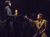 Josh Davis as Javert and Nick Cartell as Jean Valjean in Les Miserables