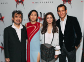 Dream team! M. Butterfly scribe David Henry Hwang, star Jin Ha, director Julie Taymor and star Clive Owen celebrate opening night.