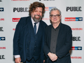 The Public Theater's Artistic Director Oskar Eustis and Illyria scribe/director Richard Nelson are all smiles for opening night. See Illyria through December 10.