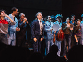 Director David Cromer bows with the cast.