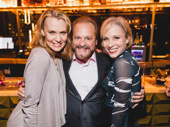Chicago's current Velma Leigh Zimmerman and Roxie Charlotte d'Amboise pose with producer Barry Weissler.