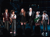 Sarah Brightman, Peter Jöback and kid rockers from the original cast of School of Rock share a bow.