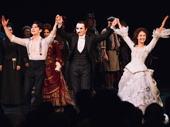 The Phantom of the Opera's Rodney Ingram, Peter Jöback and Ali Ewoldt take their curtain call.