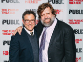 Director Michael Greif and Public Theater Artistic Director Oskar Eustis celebrate side by side.