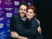 Angels in America scribe Tony Kushner and Debra Messing hug it out. 
