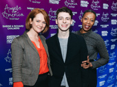 Harry Potter and the Cursed Child cast members Poppy Miller, Anthony Boyle and Noma Dumezweni, are on the scene. 