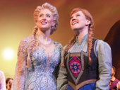 Caissie Levy as Elsa, Patti Murin as Anna and the cast of Frozen.