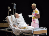 Nathan Lane as Roy Cohn and Nathan Stewart-Jarrett as Belize in Angels in America.