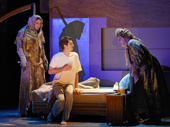 Lee Pace, Andrew Garfield and Nathan Lane in Angels in America.