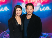 Theater couple Phillipa Soo and Steven Pasquale attend the Broadway opening of Angels in America.