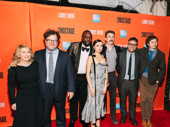 Second Stage Artistic Director Carole Rothman, Lobby Hero scribe Kenneth Lonergan, Brian Tyree Henry, Bel Powley, Chris Evans, director Trip Cullman and Michael Cera celebrate opening night. See Lobby Hero at the Hayes Theater!