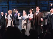 The cast of Travesties takes their opening night bow.
